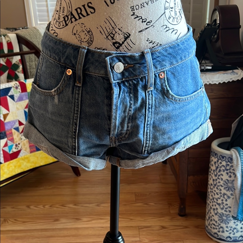 We The Free Blue Jean Shorts